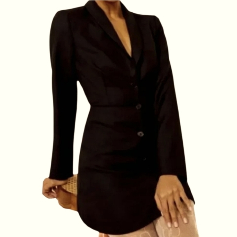 REFORMATION Black Elia Blazer Long Sleeve Mini Dress Size 8 New